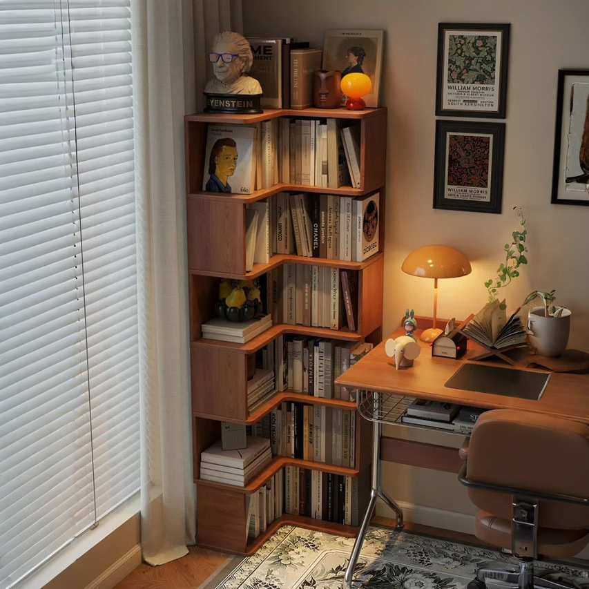 中古风转角书架置物架窄柜客厅书柜落地靠墙储物柜一体创意转角柜,模玩/动漫/周边/娃圈三坑/桌游,模型制作工具/辅料耗材,淘宝优惠券,粉丝福利购,淘宝优惠卷