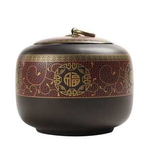 百贝 茶叶包装礼盒 陶瓷茶叶罐密封通用半斤红茶绿茶普洱茶道