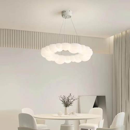 泡泡灯奶油风甜甜圈灯客厅主灯简约卧室儿童房吸顶灯具led吊灯