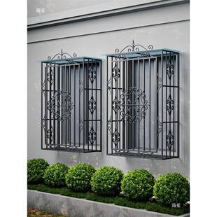 铝合金欧式铁艺防盗窗家用法式个性防护网阳台防护栏窗花飘窗