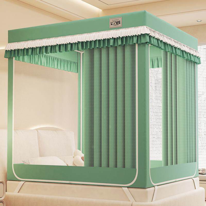 防尘遮光布蚊帐床帘一体式家用卧室儿童防摔蒙古包婴儿防坠床