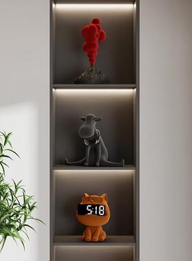 艺贝子高档大地色小众酒柜植绒装饰品简约客厅电视柜高端家居摆件