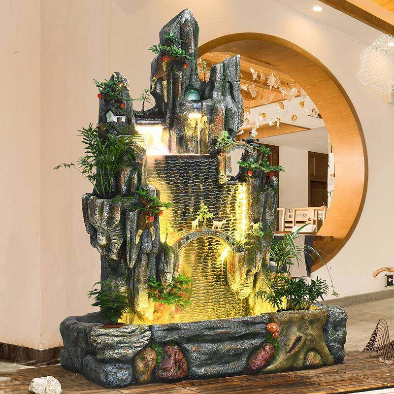 大型假山流水喷泉摆件家居客厅玄关鱼缸循环水生财装饰办公室景观,家居饰品,流水摆件,淘宝优惠券,粉丝福利购,淘宝优惠卷