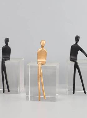 欧式铸铁人水晶样板房售楼部卧室书房客厅餐厅电视柜床头玄关摆件