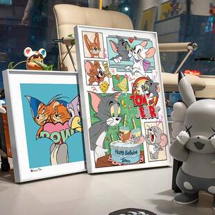 卡通猫和老鼠tomandJerry版画游乐园装饰画玄关儿童房卧室挂画