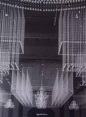 酒店婚礼堂水晶定位珠吊顶花架婚庆道具铁艺黑色方形吊顶架子
