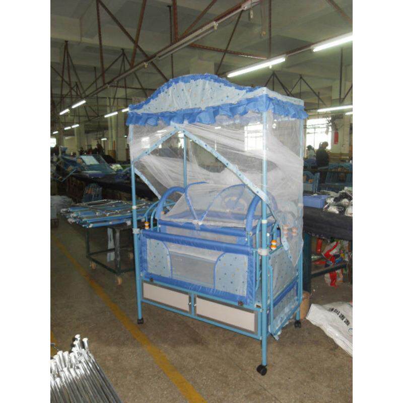 婴儿床推床布艺小推车儿童床宝宝铁床婴儿床摇篮床可加长bb拼接床