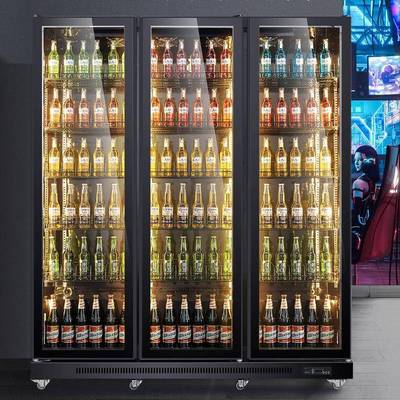 粤越月啤酒饮料柜冷藏保鲜展示柜商用冷饮冰箱便利店冰柜风冷无霜