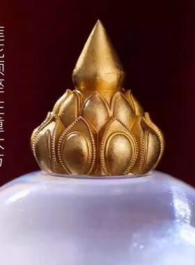 藏式铜亚克力瓶水晶舍利塔装藏供养创意舍利宝瓶莲花佛塔桌面摆件