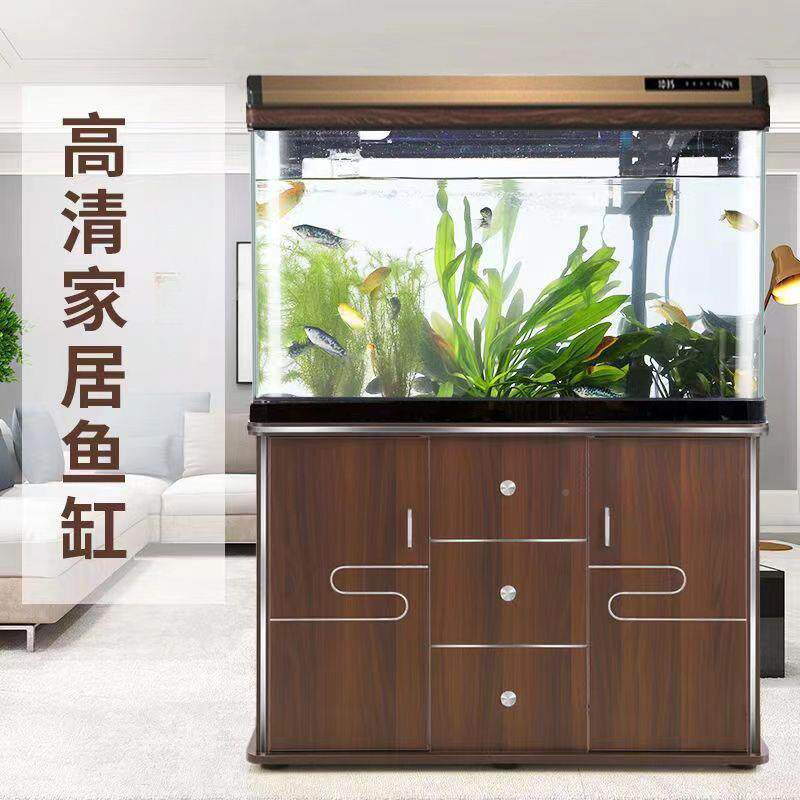 大中小型客厅水族箱带温显玻缸家用懒人鱼生态免鱼换水璃ADHD4DEt