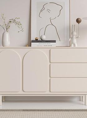 餐法柜式高脚AMY靠墙边柜现代简关约客厅收纳白色玄柜置物储物奶