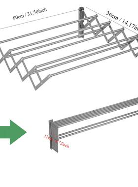 TE2MU隐形晾叠衣杆壁折巾阳台挂伸缩飘窗晾晒架不锈钢伸缩毛架