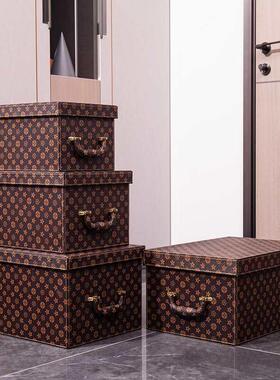 皮质收纳整理箱TBK3232箱大中小箱号储物橙衣柜衣帽间样板间色摆