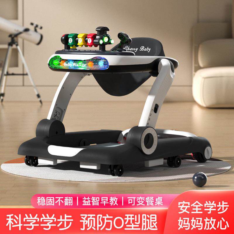 婴儿学灯步车6月到18个功能带音乐光脚踏板脚步车009-2可折叠助多