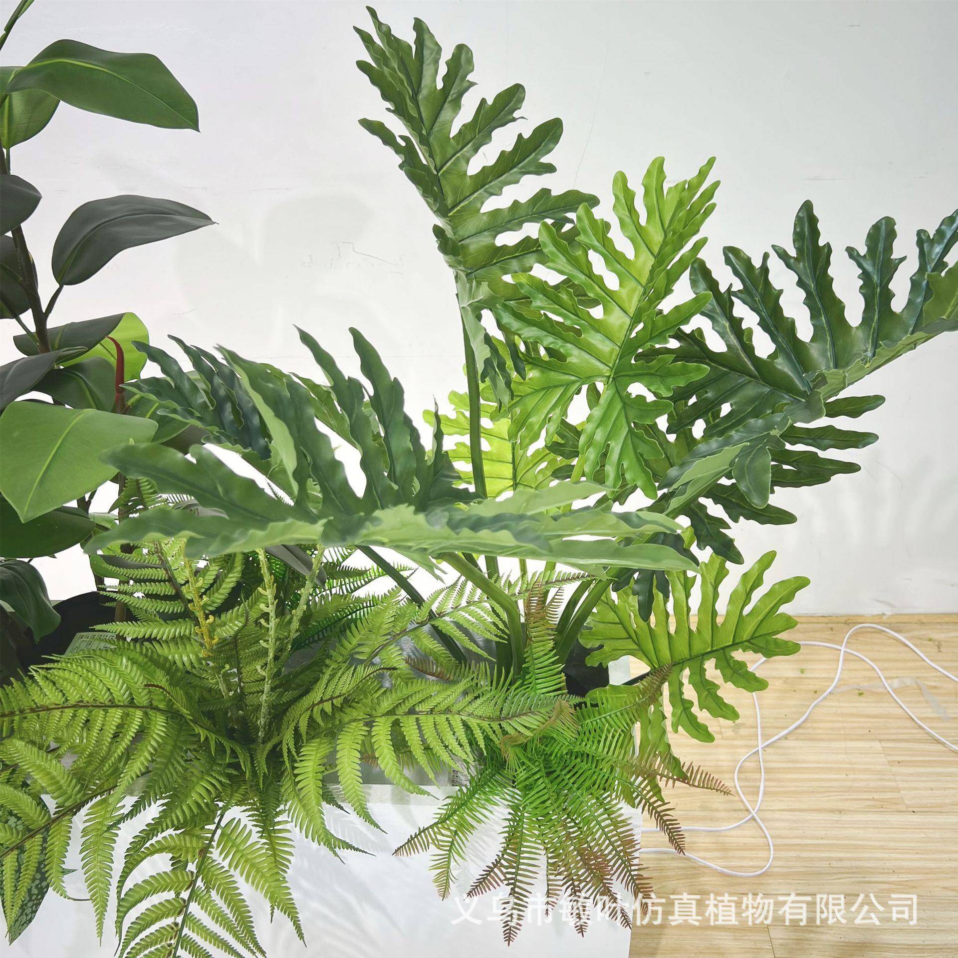 仿真绿植造喜景黄天竹林芋橡仿真植物皮树软落地盆栽景观装设计