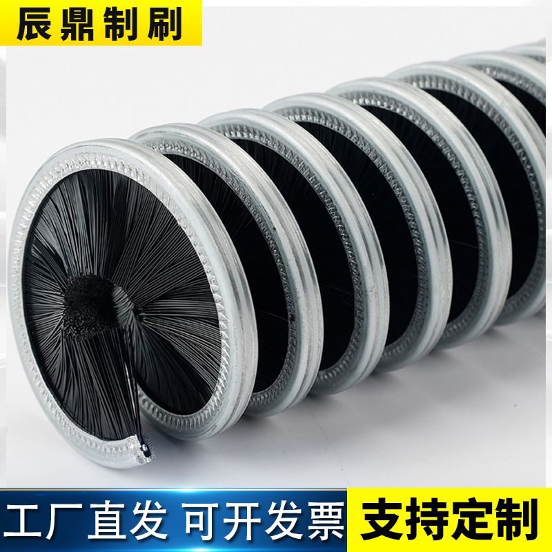 尼龙丝缠绕弹簧刷辊防静电软毛抛光打磨玻璃清洗内绕外绕工业毛刷