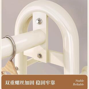 奶油风落衣衣帽Y50架高颜值卧包室挂架挂置物收纳架底部地带筐储