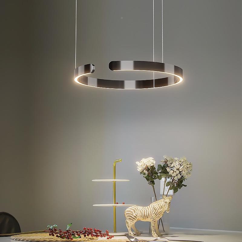 客极简轻奢487餐厅灯可自由升降停吧台现代简约创意可拉伸C悬字吊