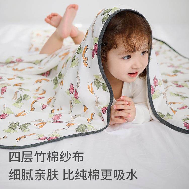 N生estDesigns新儿纱布单包巾BB4PUP包被大方巾婴儿盖宝宝春毯包
