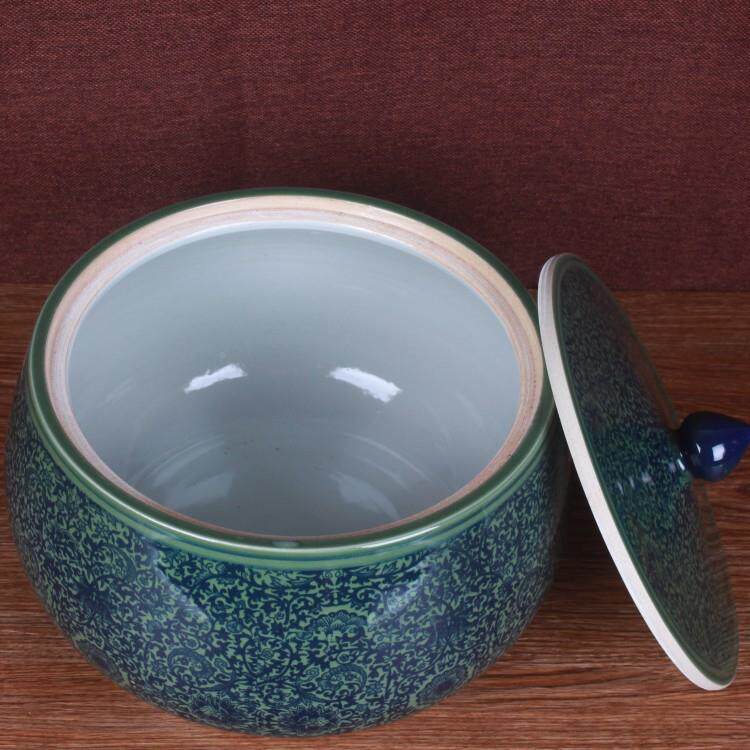 陶瓷米仿古青花瓷陶CII瓷坛子缸居罐子腌菜缸家储物带盖2缸0斤40