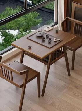 实木椅阳台桌一套组合茶桌休闲型椅子桌家用喝KXZ茶小户茶台一二