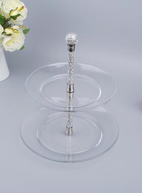式欧圆形三层高脚透明糕盘家品用多层客厅茶OH19009几水蛋晶点心