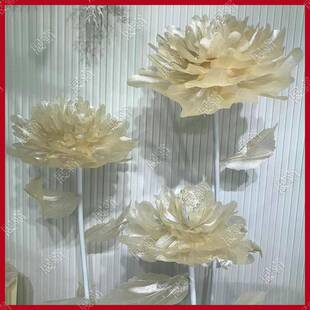 婚礼装饰手背花闪光牡丹婚礼景shanguan堂巨型成工路引花摄影置布