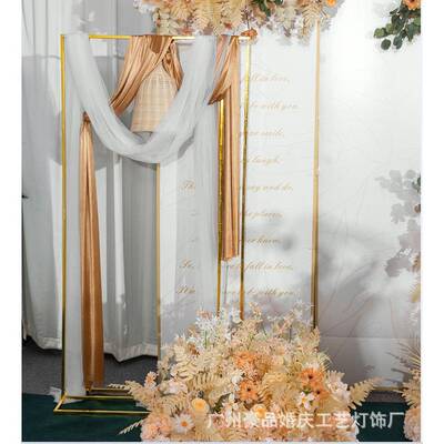 跨境婚庆铁道风具婚几何架艺子拱门主题礼舞台装饰背景电镀HP-Z08