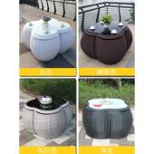 户防YZ 036外桌椅庭院伞室外露天阳带台藤花编院子园水茶桌藤椅组