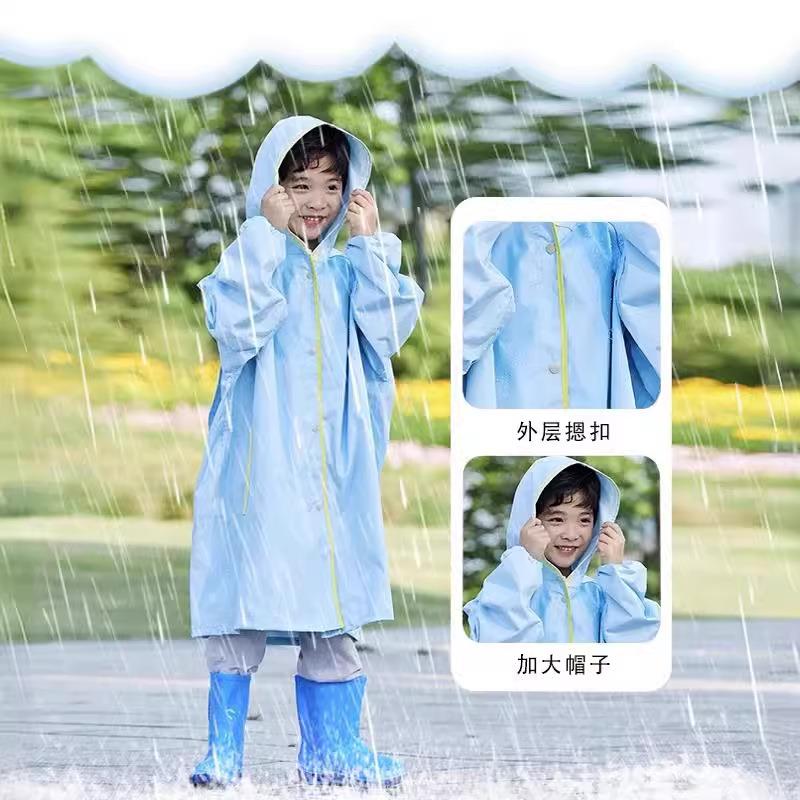 蓝狮厚儿衣带书包FQN位男童女童小学生上学衣童中大童雨小孩全身