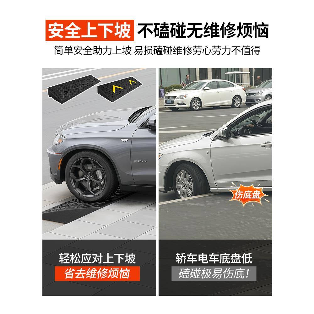 车台阶斜坡垫门ABK口橡胶斜板马路牙坡道楼梯实心坡垫板汽上坡门