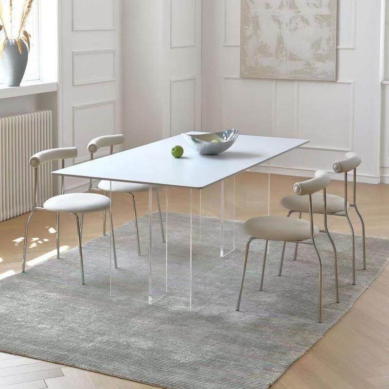 亚克力极简餐桌岩板悬浮家用小户型轻奢餐桌椅现代简约长方形饭桌,商业/办公家具,餐桌椅系列,淘宝优惠券,粉丝福利购,淘宝优惠卷