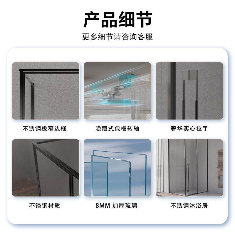 T浴房店卫W生间L形隔断间洗澡淋间浴室733玻璃门厂家酒定制