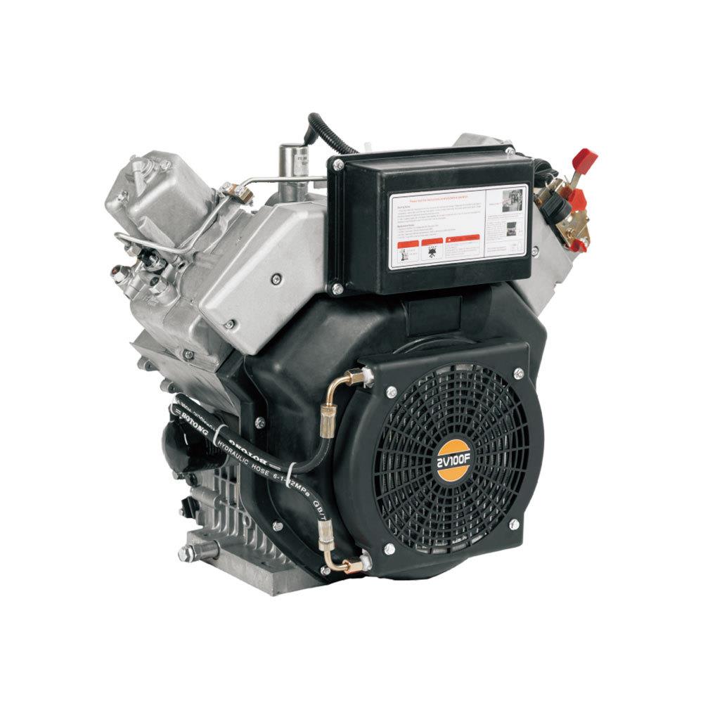 双缸柴油发动机机20.8KW28马力V型风冷柴油机HD2V100+油箱