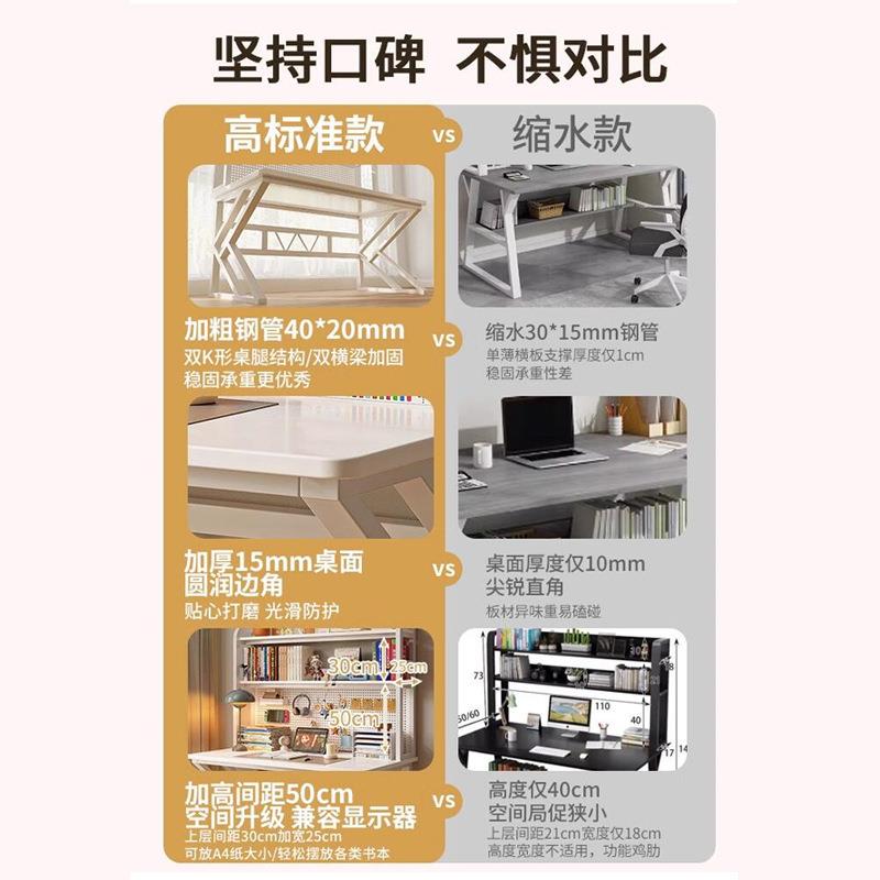 书桌书架一体学生家用卧室洞洞板写字桌房间办公简易台式电脑桌子