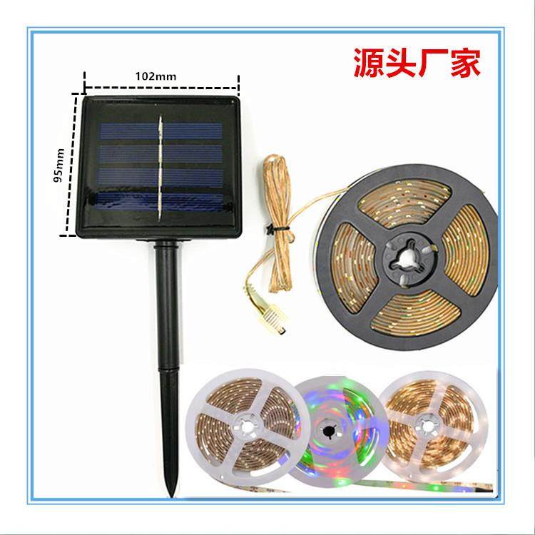 LED太阳能软灯条太阳能灯带太阳能圣诞灯5米150灯