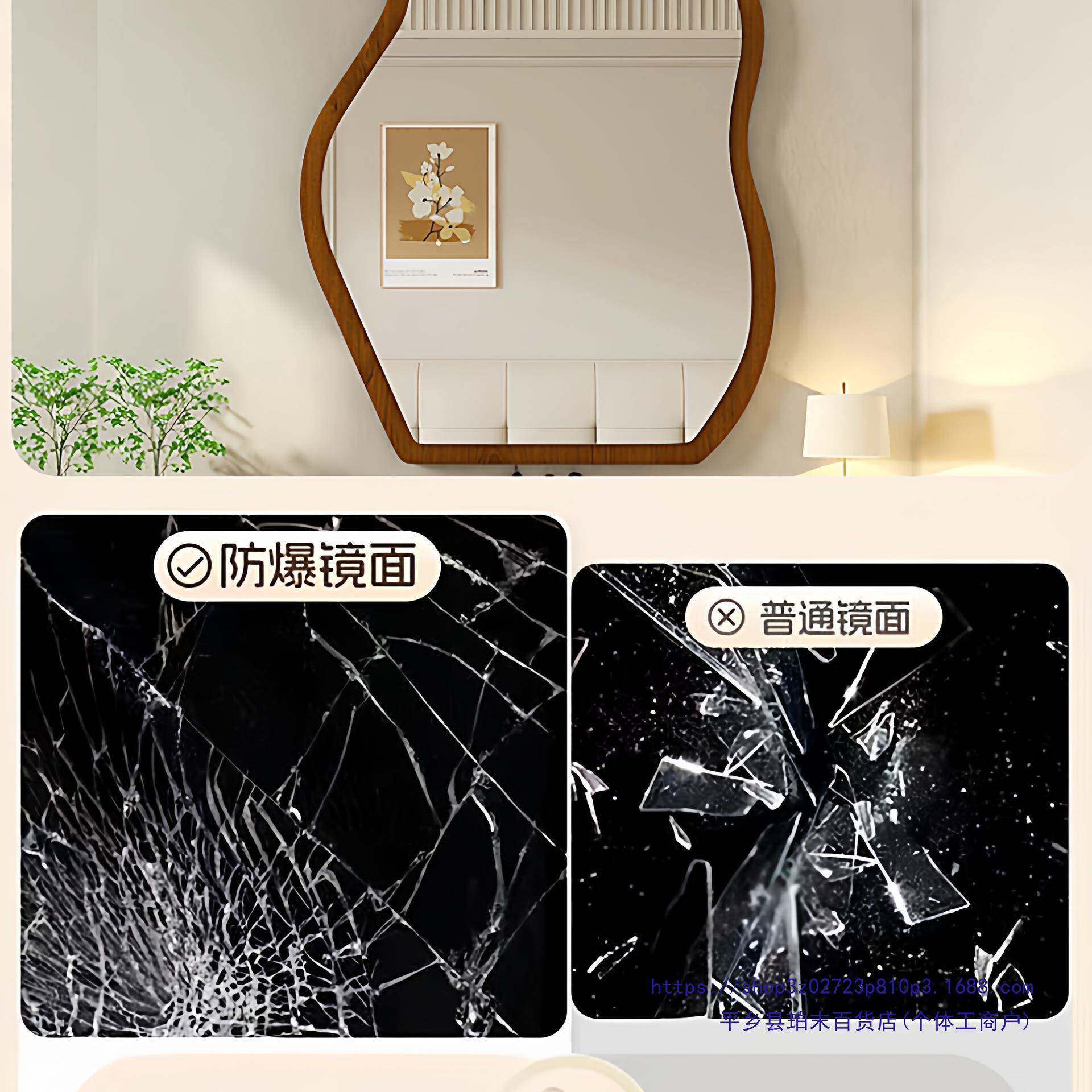 中古风化妆镜梳妆台镜子卧室家用云朵装饰镜可壁挂台式桌面美妆镜