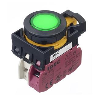 Idec带指示灯自复位按钮开关CW1L E10R M2E10Q4G带灯端子触点YW