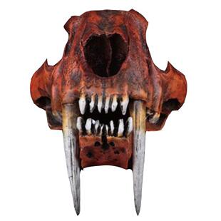 米色美洲剑齿虎头骨模型仿古生物化石动物树脂工艺品收藏摆件装饰