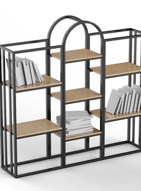 现代简约办公室铁艺隔断置物架简易客厅多层落地书架休闲阳台花架