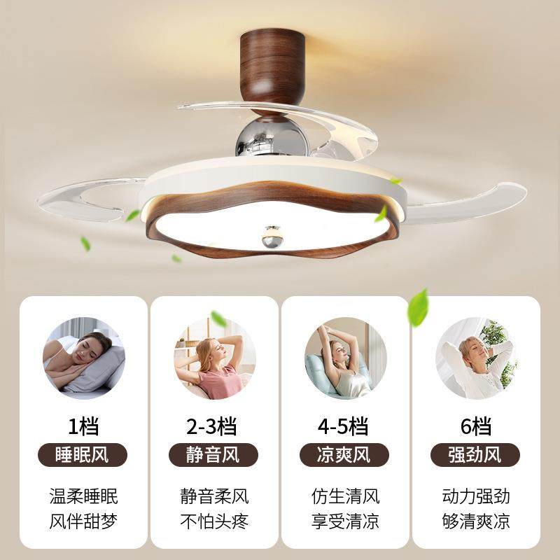 胡桃木色全光谱LED风扇灯隐形扇叶吊扇灯静音护眼家用卧室吸顶灯,家装灯饰光源,风扇灯,淘宝优惠券,粉丝福利购,淘宝优惠卷
