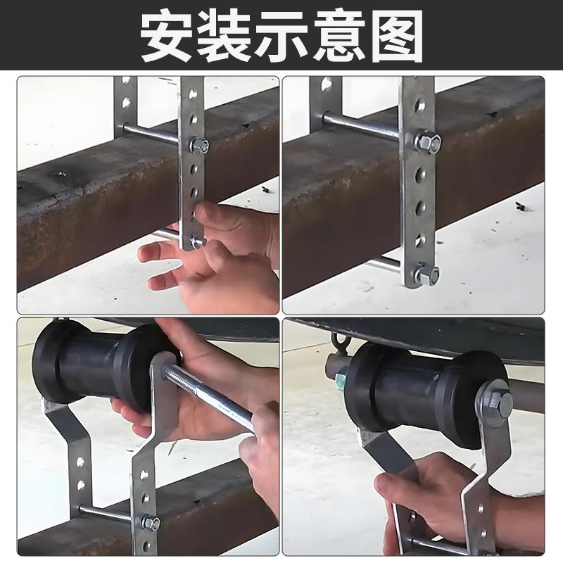 可调节龙骨滚轮与面板支架组件,5“橡胶龙骨滚轮,3”宽拖车舌