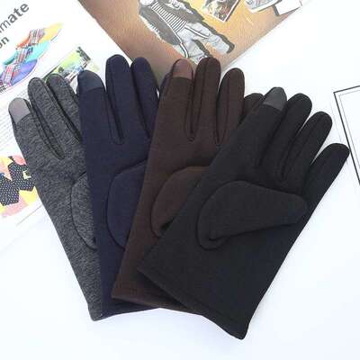 博航秋冬保暖男棉手套触屏户外休闲骑行开车加厚加绒手套时尚通勤