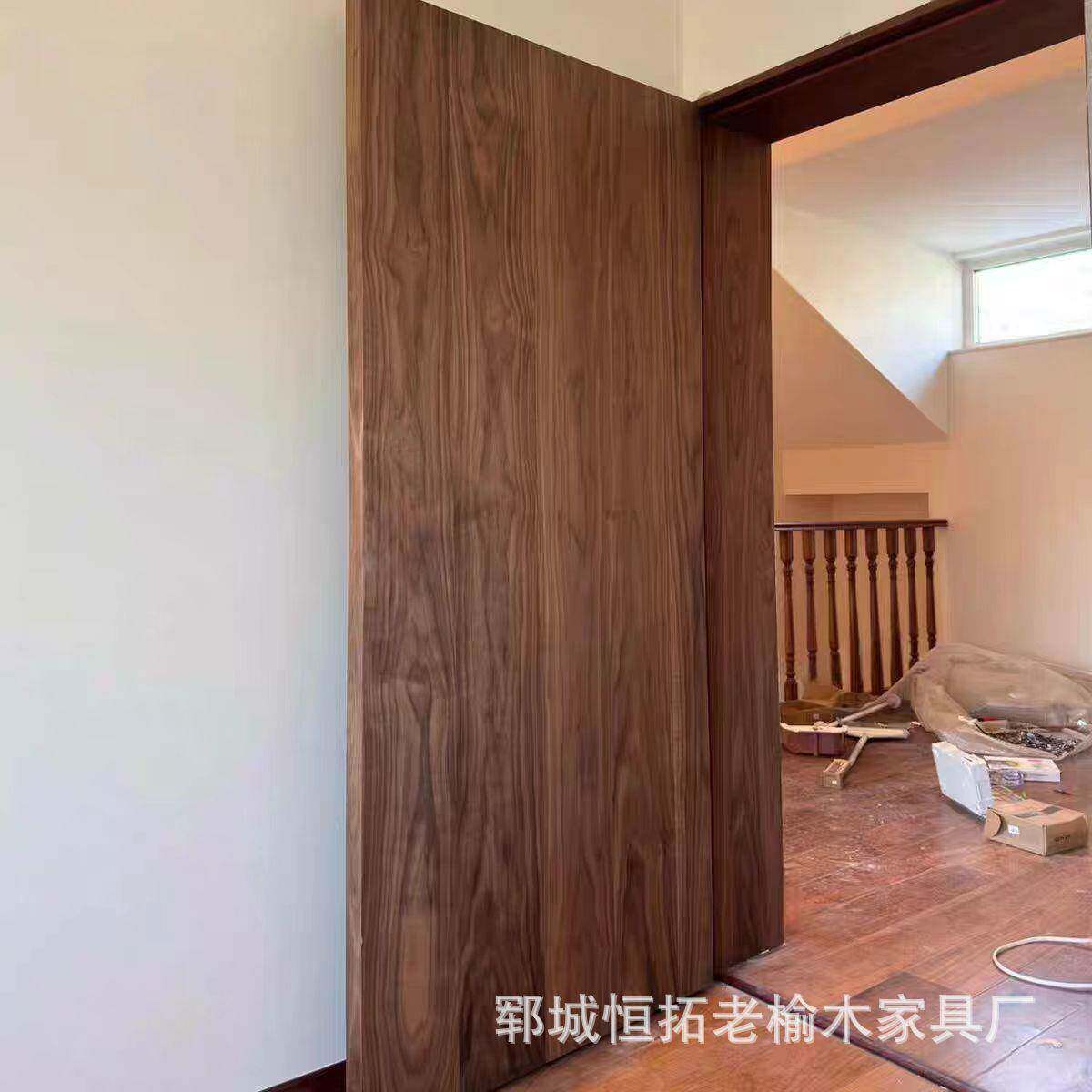 老榆木室内门复古别墅推拉门仿古中式庭院门原木大门