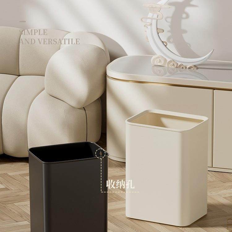无盖客厅厨房专用垃圾桶高颜值方形轻奢大号大容量卫生间商用