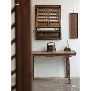 上翻窗复古花窗做旧支摘窗古风雕花门窗窗棂东阳木雕支摘窗小姐窗