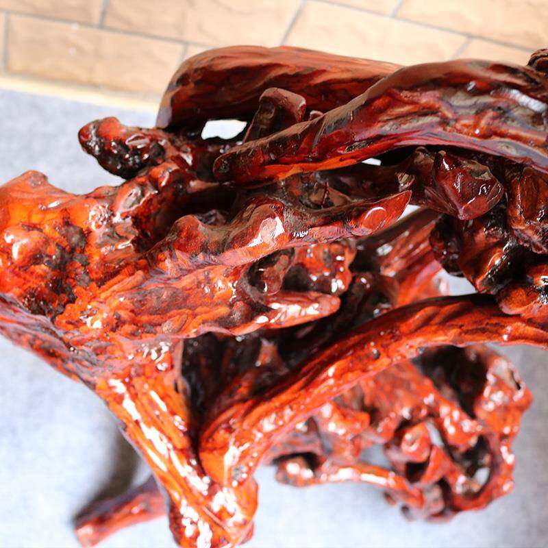 根雕花架杜鹃根创意根雕底座客厅摆件弯曲实木树根盆景架子新品