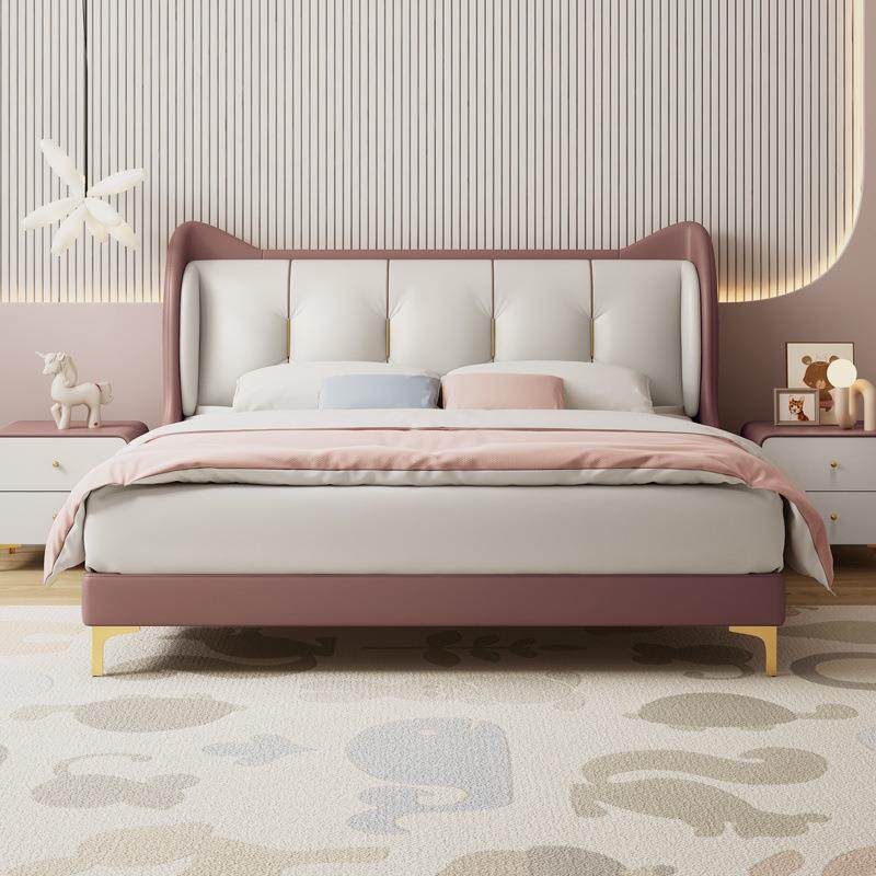 儿童床女孩公主床软包小户型猫咪学生床双人床公主风女生床