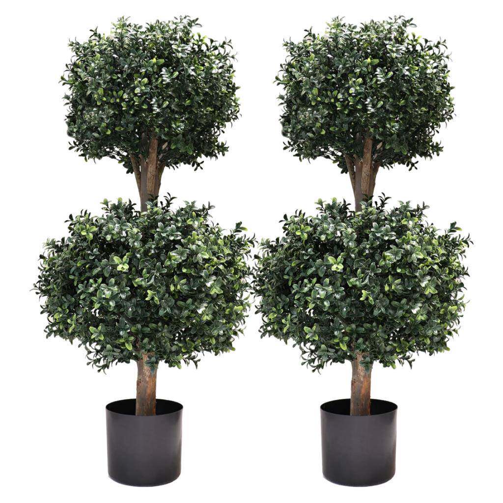 仿真黄杨木双球植物仿真柏树盆栽仿真金钱叶双球植物家居假花假树