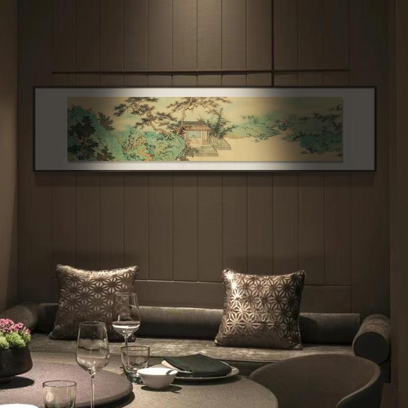 新中式高端酒店餐厅包间山水挂画客厅书房茶室大气装饰画床头壁画